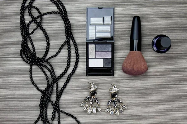 Beautiful set of women's fashion accessories and cosmetics.