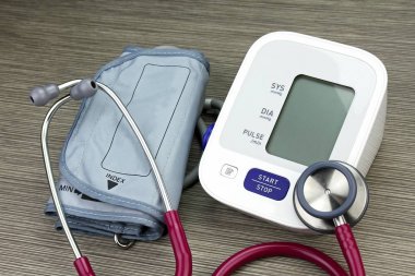 Tıbbi muayene ürünleri sağlık check-up, stetoskop, dijital tansiyon için.