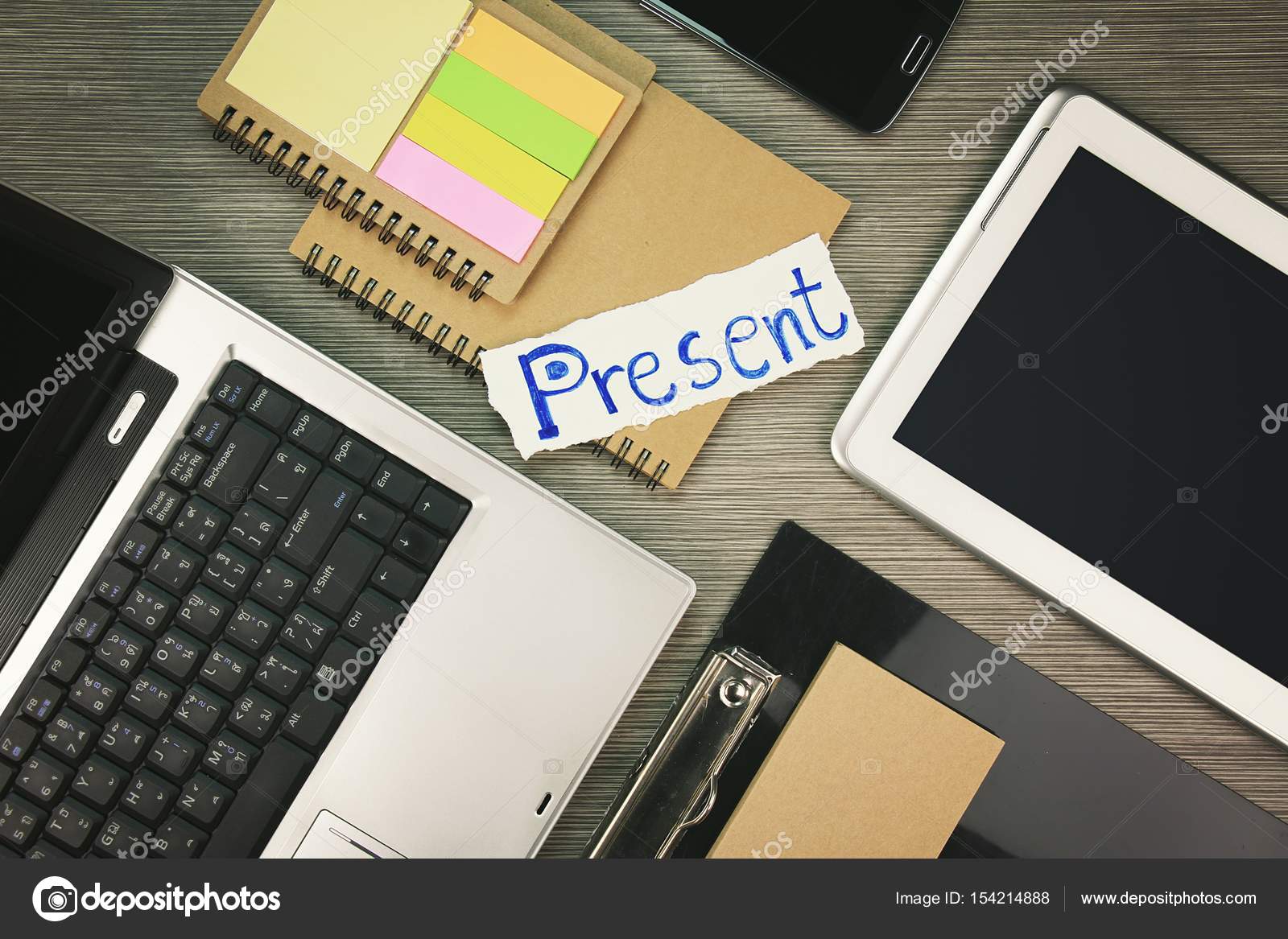 Business Memo Remind Present Office Desk With Laptop And Tablet Well Organized Working Space With Office Supplies And Eco Friendly Stationery Stock Photo Image By C Artfully79