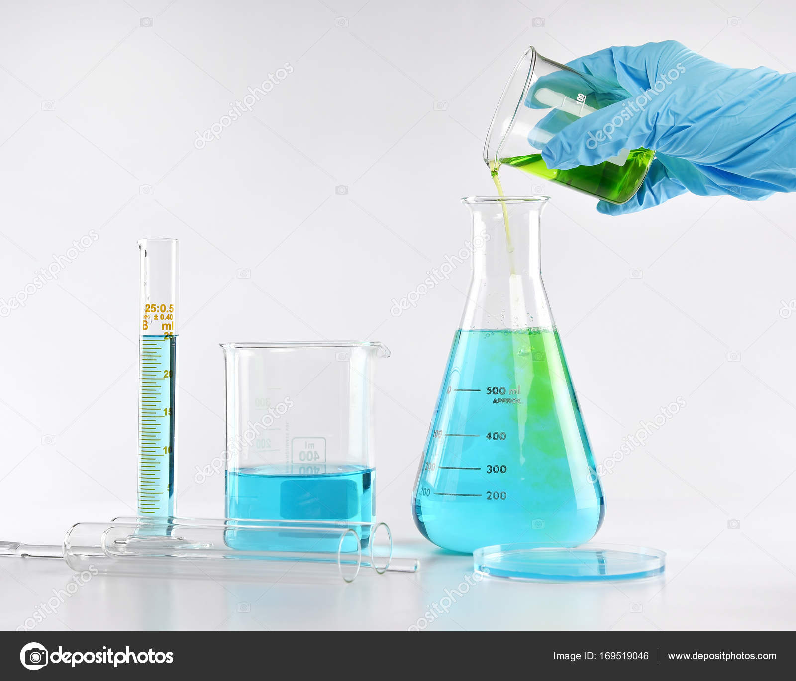 Chemist formulating dangerous solution substances, Scientist with