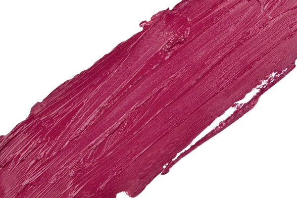 Lipstick smear texture on white background (plum color)