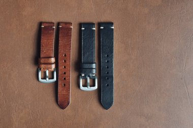 Saat kayışları, Beyaz üst dikişli Orijinal el sanatları İtalyan dana derisi deri, Şık kol saati kayışları Grubu, Erkek moda ve aksesuarları.