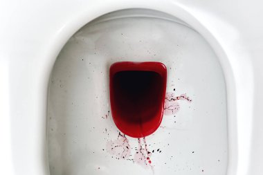 Klozette kan, rektal kanama, idrarda kan ciddi hastalık belirtileri için sağlık uyarısı..