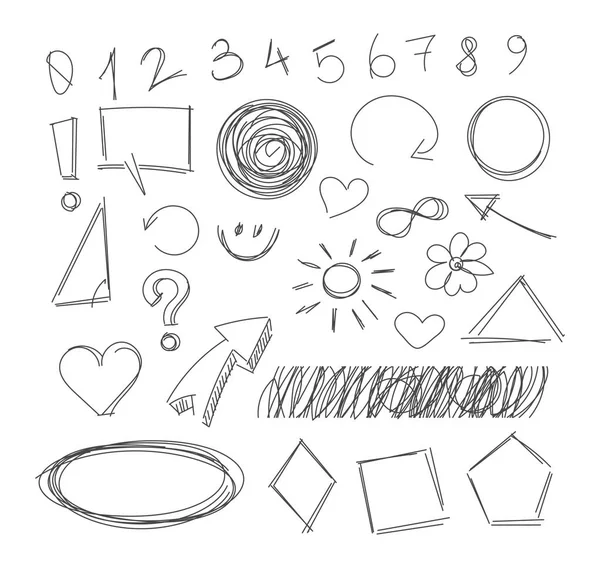 Freehand drawing scribble items — Stock Vector