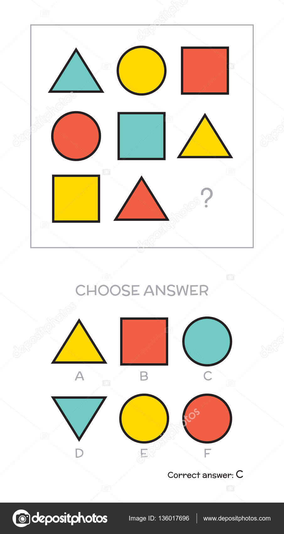 IQ test. Choose answer Stock Vector Image by ??kharlamova_lv 136017696