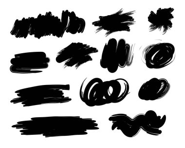 Siyah çizilmiş fırça koleksiyonu