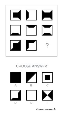 IQ testi. Cevap seçin