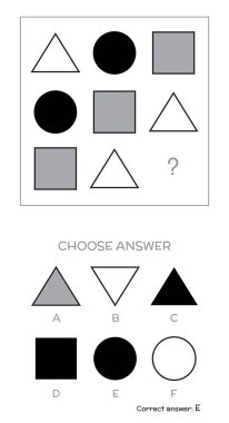 IQ testi. Cevap seçin