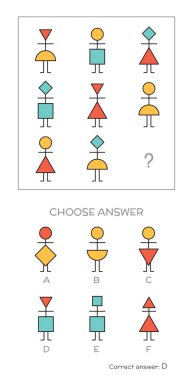 IQ test. Choose correct answer clipart