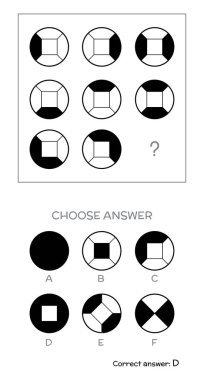 IQ testi. Cevap seçin