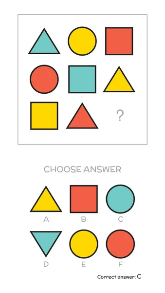 IQ test. Choose answer — Stock Vector