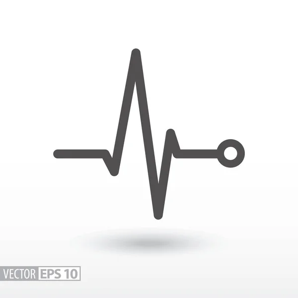 Herzschlag. Kardiogramm. Herzkreislauf. medizinische Ikone. — Stockvektor