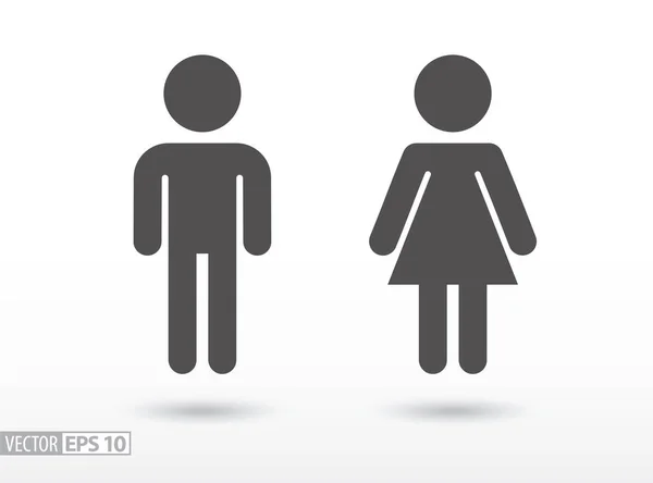Man en vrouw - vlakke pictogram — Stockvector
