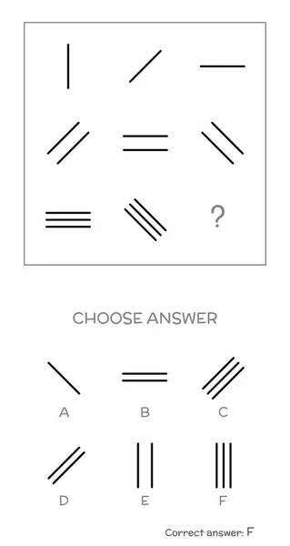 IQ-test. Kiezen van de juiste antwoord — Stockvector