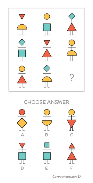 Prueba de coeficiente intelectual. Elija la respuesta correcta — Vector de stock