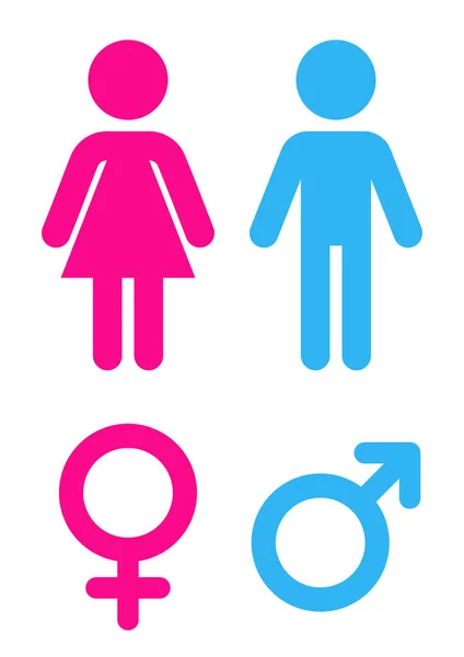 Мужчина и женщина - Знак туалет — стоковый вектор