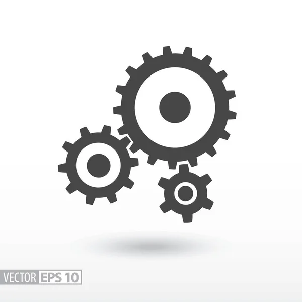 Icono plano de engranajes. Firma engranajes. Logo vectorial para diseño web, móvil e infografías — Archivo Imágenes Vectoriales