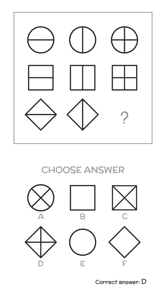 IQ-test. Antwoord kiezen — Stockvector