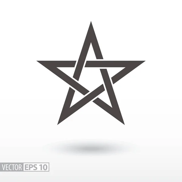 Sign Star. 5-point Celtic star knot. Pentagram — Stock Vector