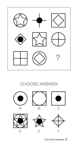 IQ test. Choose correct answer — Stock Vector