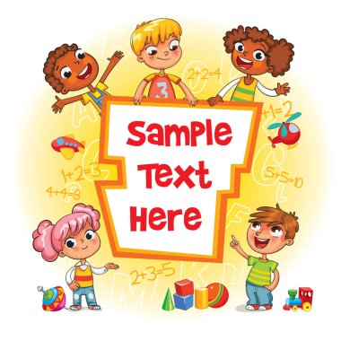 Çocuk kapak kitap. İşaret boş bir şablon çocuk