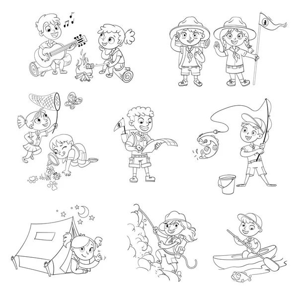 Pramuka dan gadis pramuka Stok Ilustrasi Bebas Royalti