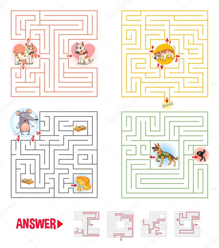 Help the character to find a way out of the maze