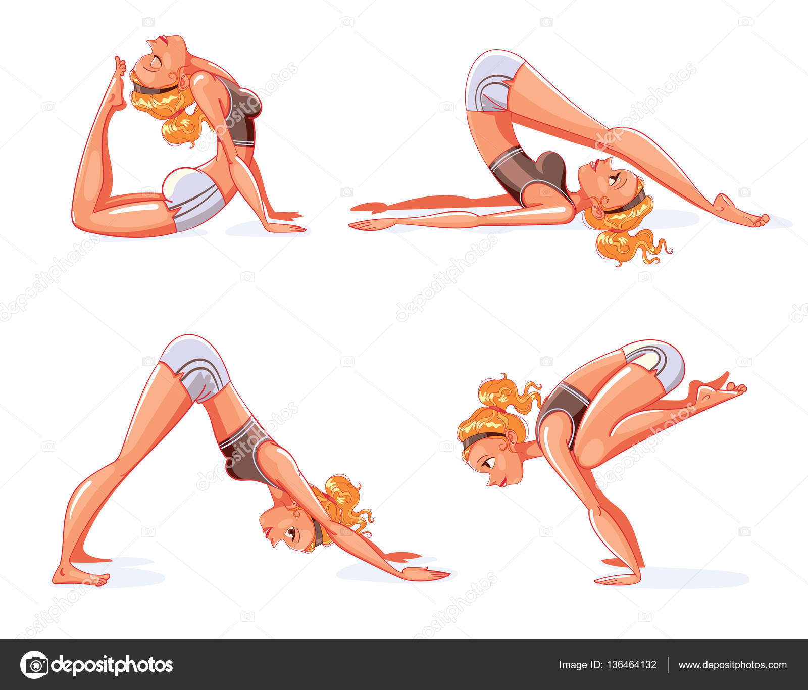 Yoga Pose Funny Cartoon Character Vector Image By C Kharlamova Lv Vector Stock 136464132