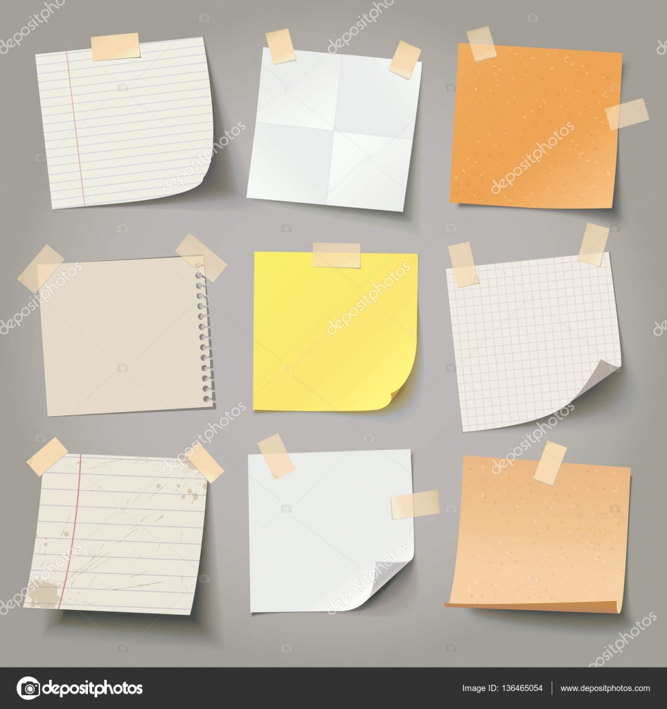 White sticky notes in pile isolated on Royalty Free Vector