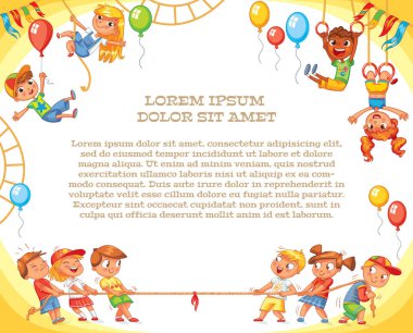 Eğlence Parkı. Bahçesi. Reklam broşürü için şablon