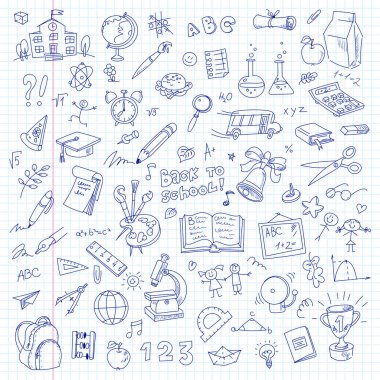 Serbest çizim Okulu'nun bir sayfada alıştırma kitabı