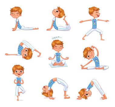 Çocuk fiziksel egzersizler nişanlı. Yoga çocuk