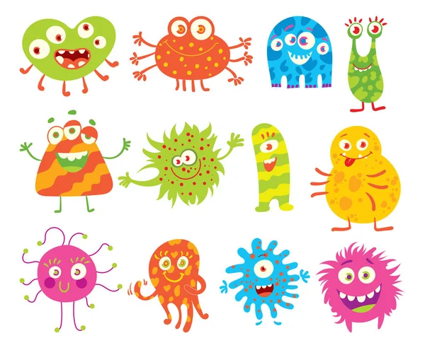 Set of funny little monsters — Stock Vector