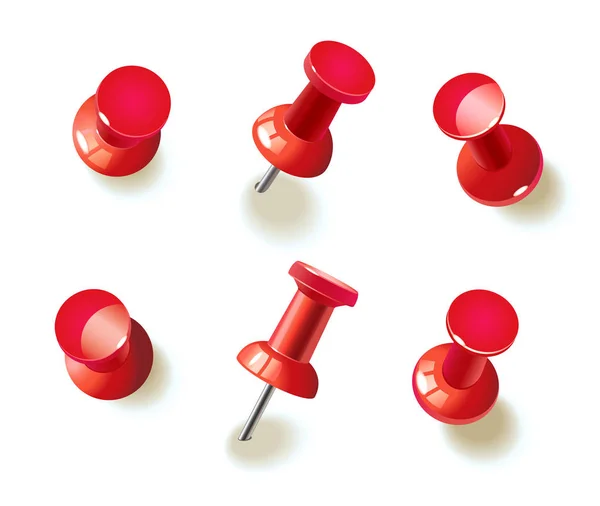 Коллекция различных красных кнопок — стоковый вектор