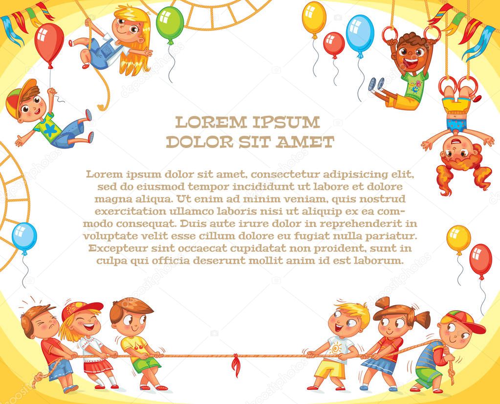 Amusement park. Playground. Template for advertising brochure