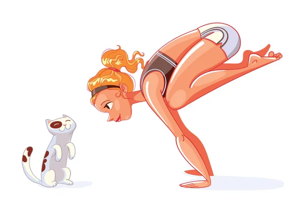 Pose Bakasana yoga — Vector de stock