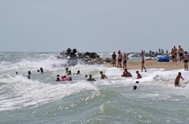 Şehir beach tatil ile. Berdyansk, Ukrayna