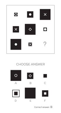 IQ test. Choose correct answer clipart