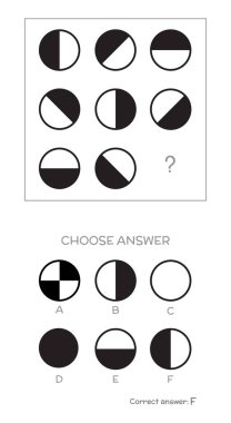 IQ testi. Doğru cevap seçin