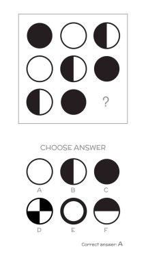 IQ testi. Doğru cevap seçin