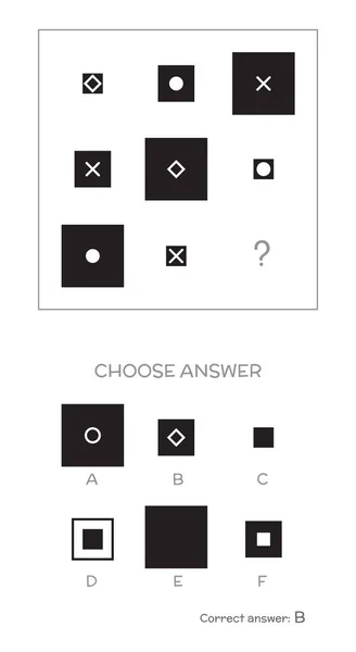 Prueba de coeficiente intelectual. Elija la respuesta correcta — Vector de stock