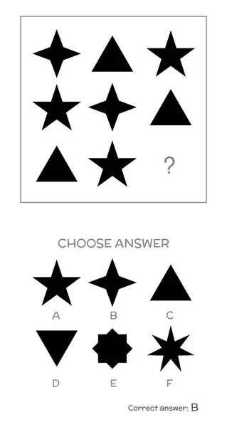 Teste de QI. Escolha a resposta correta — Vetor de Stock