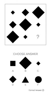 IQ testi. Doğru cevap seçin