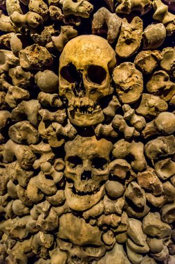 Kafatasları ve kemikleri Kabir evinden