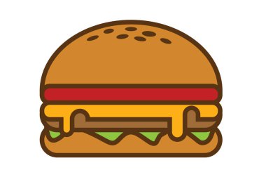 Basit hamburger illüstrasyon