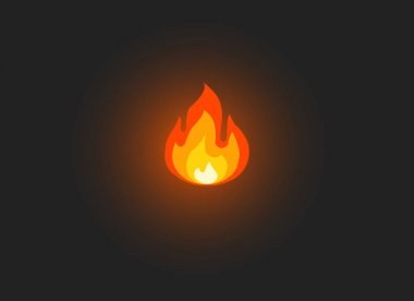 Basit alev vektör logosu. İllüstrasyon, ateş tutuşturmak veya patlama.