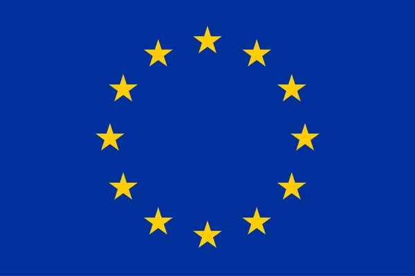Vetor Bandeira União Europeia Estrelas Fundo Azul — Vetor de Stock