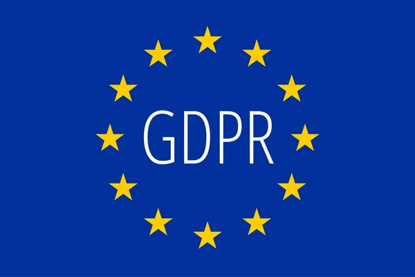 Gdpr 文本在欧共体的旗子之内 个人资料的管制和保护 Eps10 — 图库矢量图片