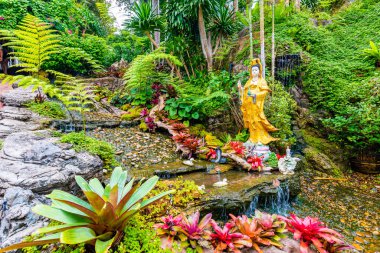 Su birikintisi, Buda heykeli ve Tayland 'ın Bangkok kentindeki Wat Saket tapınağı (Altın Dağ) yakınlarında bulunan küçük bir bahçe. Şehrin merkezindeki dağın tepesinde ünlü bir din binası.