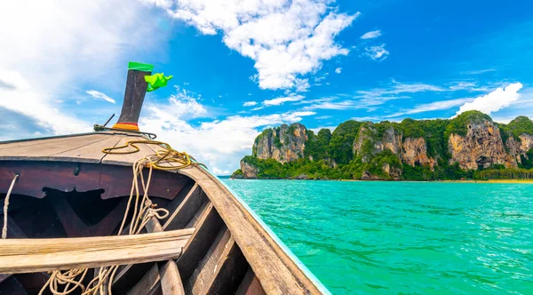 View Boat Going Famous Railay Beach Krabi Town Thailand Favorite — Stock Photo, Image